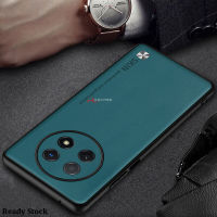 พร้อมเคสสำหรับ Huawei Nova Y91 PU หนังกลับปิดหลังหรูหราที่คลุมยางนุ่มกันกระแทกกรอบฝาหลังโทรศัพท์