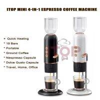 เครื่องกาแฟเอสเปรสโซ่เครื่องความร้อนอย่างรวดเร็ว4-In-1ขนาดเล็ก19บาร์สำหรับกาแฟบดแคปซูลเนสเพรสโซดอลซ์กัสโตแคปซูลชา