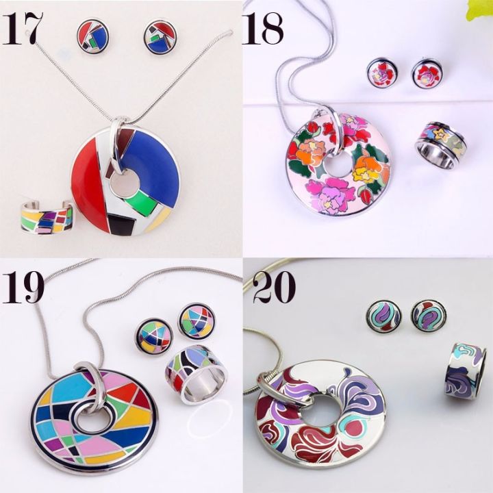 star-product-big-discount-promotion-20-styles-rainbow-colorful-enamel-jewelry-set-1set-pack