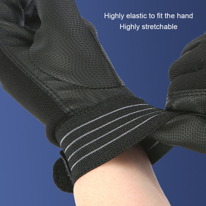 1คู่ถุงมือทำงานป้องกันไฟฟ้าแรงดันสูงไฟฟ้าฉนวนถุงมือถุงมือนุ่มขี่รถจักรยานยนต์สีดำสีแดง