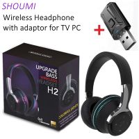 Tvs Bluetooth Headphones Wireless Headphon With Mic USB Adaptor Headset Noise Canceling Stereo Foldable Bass For TV Earphone