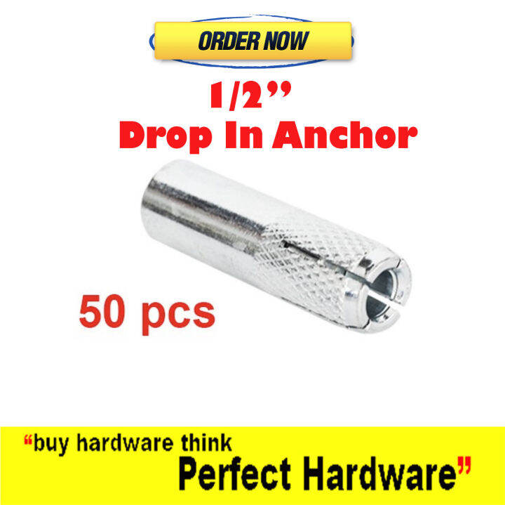 [50pcs] 1/2 DropIn Anchor Lazada