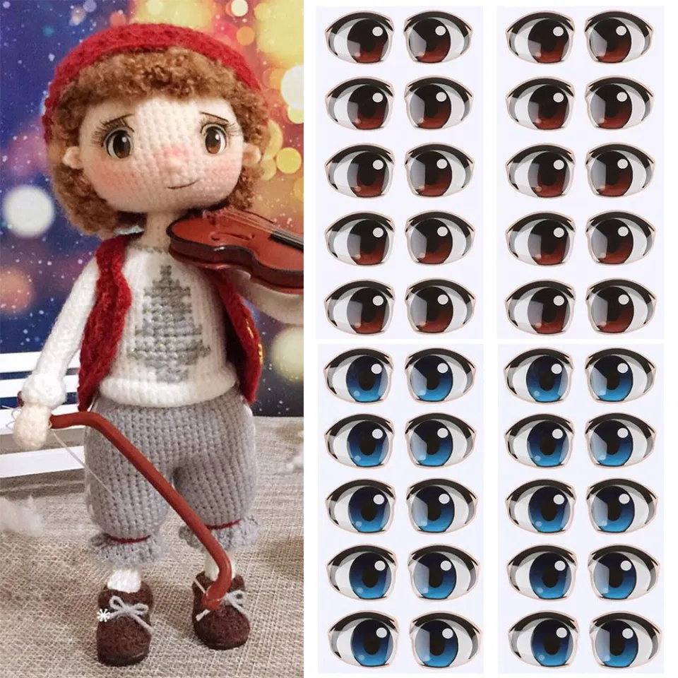 1Set Cute Cartoon Eyes Stickers Colorful Mouth Eyebrow Eyes Sticker Anime  Figurine Doll Accessories Face Organ