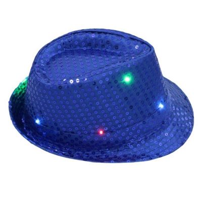 หมวกสำหรับ Topi Lampu เลื่อมงานปาร์ตี้หมวกแนวแจ๊สเรืองแสง Led ที่สร้างสรรค์งานคาร์นิวัลสำหรับผู้ใหญ่
