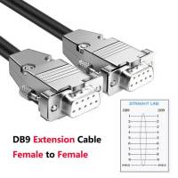 สายพ่วง Db9พร้อมโลหะ Rs232เส้นทองแดงแท้สายขั้วต่ออนุกรม9ขาสาย Com หลักเส้นตรงชาย/หญิง