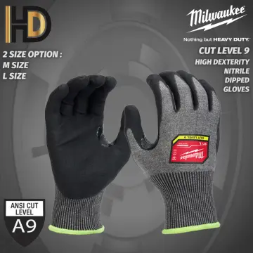 Milwaukee Cut Level 9 High Dexterity Nitrile Dipped Gloves Large