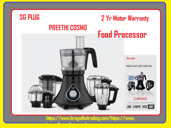 Preethi Cosmo Food Processor Mixer Grinder Atta Kneading Blender 5 Jars