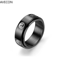 AVECON แหวนขายร้อนในยุโรปและอเมริกาไทเทเนียมเหล็กหมุนแหวนสำหรับผู้ชาย