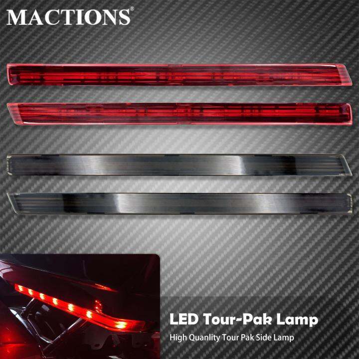 MACTIONS Motorcycle LED TourPak Side Marker Light Kit Red Smoke For