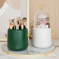 Makeup brush storage cylinder dust-proof rotating grid dressing table storage box lipstick makeup brush cosmetics storage rack