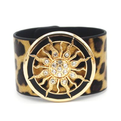 Fashion Punk Leopard Leather Bracelets For Women Wristband Charm Cuff Wrap Bracelets &amp; Bangles Femme Jewelry Gift Pulsera