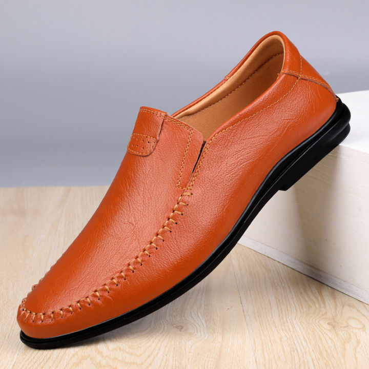 clarks-ของสะสม-cambro-step-รองเท้าสลิปออนหนังสีน้ำตาลเข้มลำลองสำหรับผู้ชาย