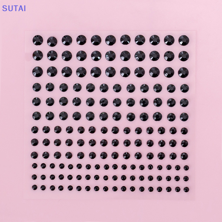 lowest-price-sutai-สติกเกอร์พลอยเทียม3456มม-1แผ่น165ชิ้นสติกเกอร์ประดับคริสตัลอัญมณีมีกาวในตัวสติกเกอร์ตกแต่งแบบทำมือ