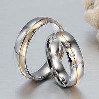 Stainless Steel Ring Surprised Gift AAA+ CZ Stone Jewelry Never Fade Promise Ring New Fashion Wedding Rings for Couples