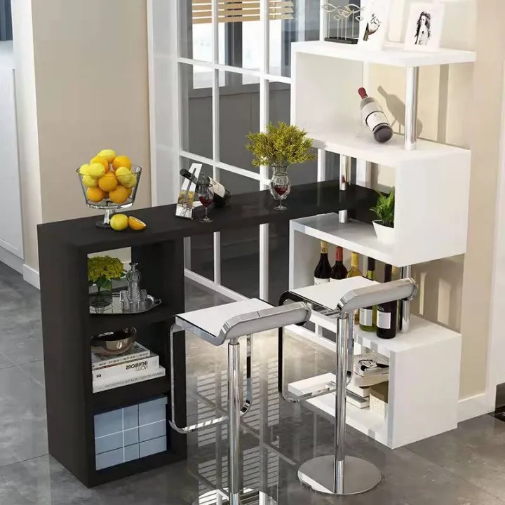 Bar Table Bar Rotating 360 Swivel Bar Counter Table Living Room Mini ...