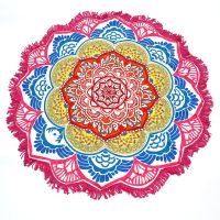 【small stationery】   เสื่อโยคะ RoundTapestry พู่ตกแต่งด้วย FlowersCircular Tablecloth Mat