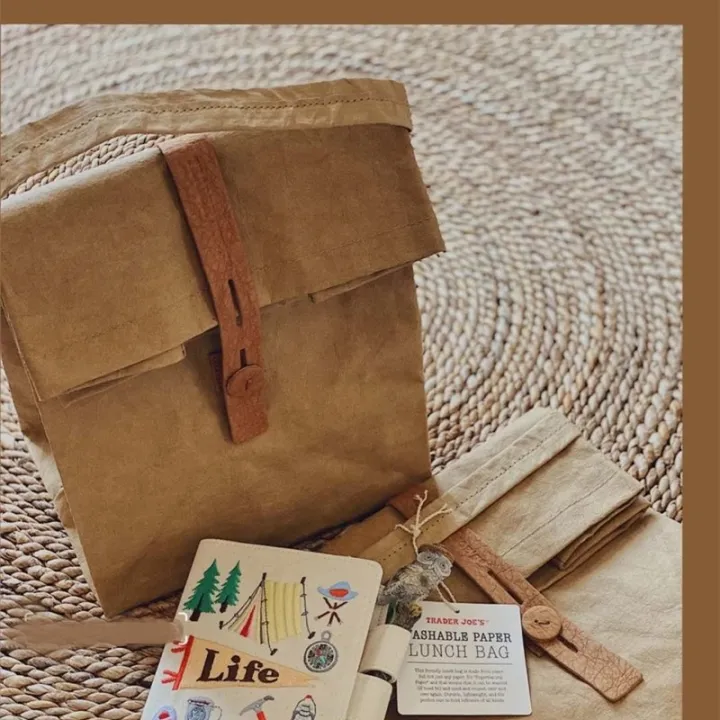 Trader Joes lunchbag wicked uncle shopping bag washing lunch bag kraft