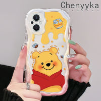 เคส Chenyyka สำหรับ OPPO Reno 7Z 5G Reno 8Z Reno7 Lite Reno8 F21 Pro 5G F21s Pro 5G เคสลายหมีน้ำผึ้งน่ารักหลากสีเนื้อครีมนิ่มเคสมือถือเคสโปร่งใสลายกล้องถ่ายรูปสร้างสรรค์ฝาครอบป้องกันซิลิโคน