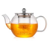 750ml 25oz Stovetop Safe Tea Kettle Glass Teapot with Glass Infuser for Blooming Loose Leaf Tea Maker