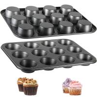 LMETJMA Muffin Tray Cupcake Baking Pan 12-Cup Nonstick Cupcake Pan  Carbon Steel Muffin Tins Release Cupcake Baking Pan JT161