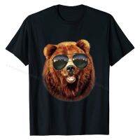 T-Shirt, Swag Grizzly  Bust in Aviator Sunglass Simple Style Young T Shirt New Design Cotton Tops Tees Casual