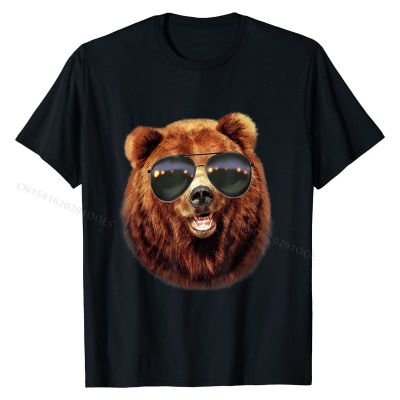T-Shirt, Swag Grizzly  Bust in Aviator Sunglass Simple Style Young T Shirt New Design Cotton Tops Tees Casual