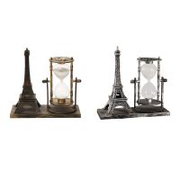 Retro Style Iron Hourglass Timer Statue Decor for