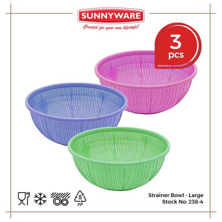 3pcs set Strainer Bowl large [ Sunnyware 2384 ] Lazada PH