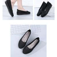 Women Casual Working Shoes Breathable Mesh Summer Knit Outdoor Slip-On Flats Laofers Non-slip Hiking Soft Mother Gift Shoes