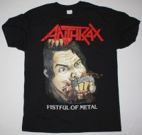 2023 newANTHRAX FISTFUL OF METAL BLACK T SHIRT THRASH SLAYER OVERKILL NUCLEAR ASSAULT