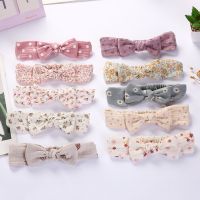 [HOT W] 3ชิ้น/ล็อต Baby Knot Bow Headband ทารกแรกเกิด Hairband Muslin Cotton Elastic Band ทารกอุปกรณ์เสริมผม Baby Shower Gift