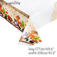 JUNGLE Theme PARTY Decor Supply Tableware ชุดสัตว์ป่า Fox Hedgehog บอลลูนอาบน้ำเด็กวันเกิดเค้ก topperhot