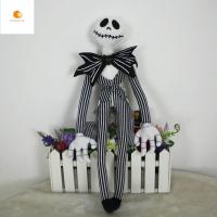 OPHOKJK แจ็คกำมะหยี่ ตุ๊กตา JACK skellington หัวเล็กๆ 50ซม. ค่ะ ตุ๊กตาโครงกระดูกตุ๊กตา แจ็คตกแต่ง ฟองน้ำเสริมฟองน้ำ คริสมาสต์