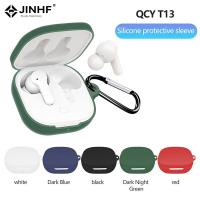 Dustproof For QCY T13 Case Cover Silicone Soft Shell Protective Case For QCY T13 Earbuds Earphone Case Charging Box With Hook Wireless Earbud Cases