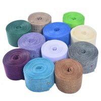 ][[ 10Meter/Lot 5Cm Burlap Hessian Rions Jute Rolls Lace Rustic Rion For DIY Vintage Wedding Decoration Gift Wrap Ornament Party