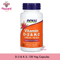 NOW Foods, Vitamin D3 &amp; K2, 120 Veg Capsules