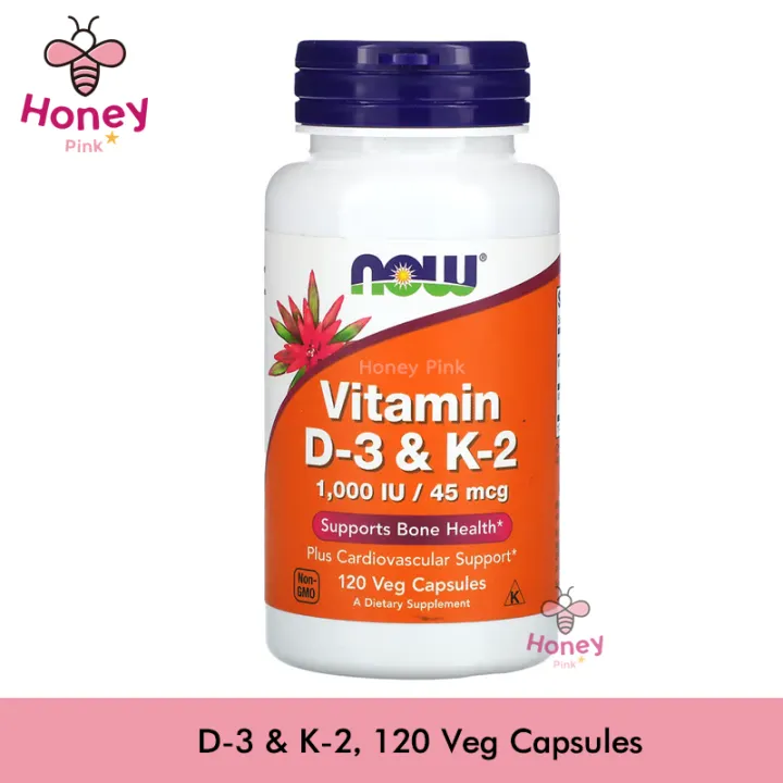 NOW Foods, Vitamin D3 & K2, 120 Veg Capsules Lazada.co.th