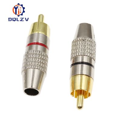 【YF】 Gold RCA Male Adapter Non Solder Connector for Audio Video CCTV IP Camera Security Coaxial Cable Solderness Convertor