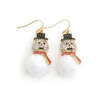 น่ารัก Snowman Dangle ต่างหูผู้หญิงแฟชั่นอะคริลิค Drop ต่างหูสำหรับ Creative Unique ต่างหูเครื่องประดับ Christmas Gi