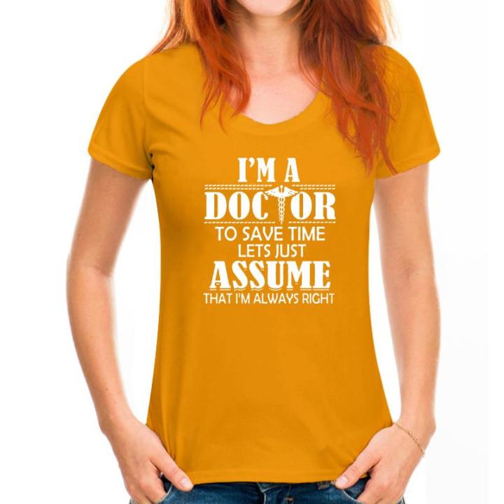 hotmen-เสื้อยืดแขนสั้น-doctor-t-เสื้อ-dr-office-medicine-healer-school-phd-classic-t-เสื้อผู้หญิง-t-shirt