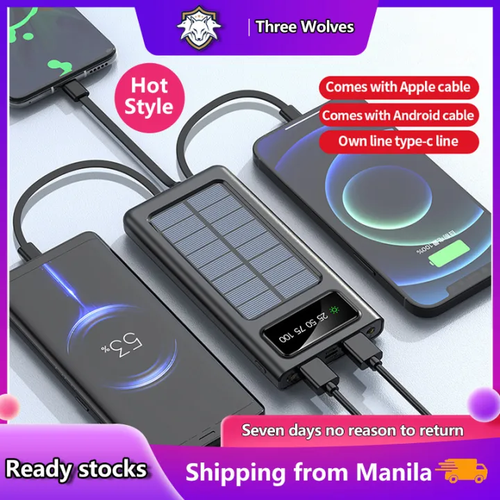Ready stocks】20000mAh Solar Power Bank Portable Charger LED Digital Display  External Charger Flashlight for IPhone IPad MacBook Phones Tablets | Lazada  PH