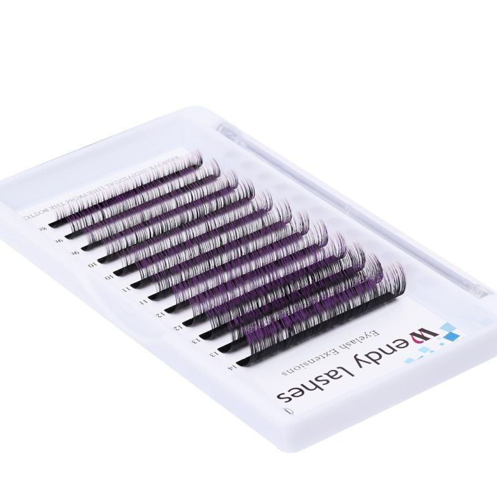 ombre-colored-eyelash-extension-12row-individual-lashes-faux-mink-classic-red-green-brown-blue-purple-lash-professional-supplies