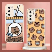 Raised camera protection cartoon Phone Case For Huawei P40 cute Cartoon solid color protective trend youth simple taste