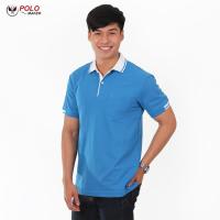 เสื้อโปโล KanekoTK สีสด ยับยาก สีฟ้า PK081 (ชาย) - PMKPOLOMAKER