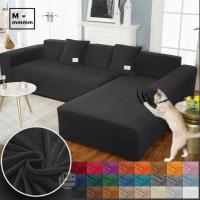 Velvet Sofa Cover Elastic Cover For Sofas Black Thick Couch Cover Sofa Chaise Cover Lounge Adjustable Sofa Cover For Living Room