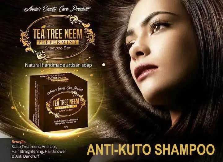 Anti Kuto Tea Tree Neem Peppermint Shampoo Bar Scalp Treatment Anti