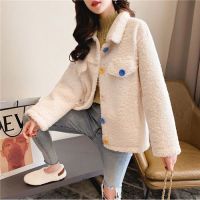 Lamb Like Plush Coat For Women S Autumn And Winter New Korean Version Loose Sweet Short Top For Women S Korean Version Women S Jacket.เสื้อโค้ท