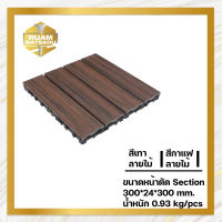 แผ่นปูพื้นสำเร็จรูป DIY วัสดุไม้สังเคราะห์ภายนอก WPC รุ่น Luxury แผ่นละ  259 บาท  ขนาด 300x24x300 mm. (กว้างxหนาxยาว)