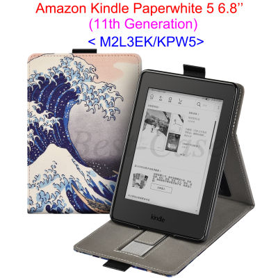 อีบุ๊คมือถือ Ereader ฝาพับสำหรับหนังสืออิเล็กทรอนิกส์รุ่นใหม่6.8 "Amazon Kindle Paperwhite 5 2021เคสเครื่องอ่าน E รุ่น M2L3EK พร้อมที่จับ