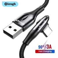 Elough USB C Cable 90 Degree Fast Charger USB Type C Cable 3m 1m for Xiaomi Mi 8 Samsung Galaxy S10 Plus Mobile Phone USB-C Cord Wall Chargers